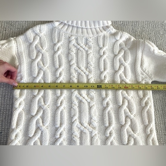 NWOT Tuckernuck Ivory Cable Knit 100% Wool Sweater XS - Picture 5 of 10